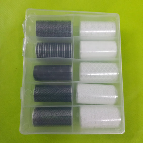 10pc Black/White Foil Set in case