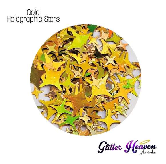Glitter Heaven Gold Holographic Stars