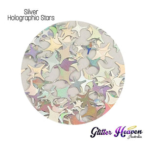 Glitter Heaven Silver Holographic Stars