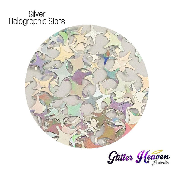 Glitter Heaven Silver Holographic Stars