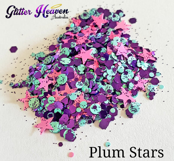 Glitter Heaven Plum Stars