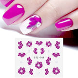Nail Art Stickers 1pc Floral Water Decal